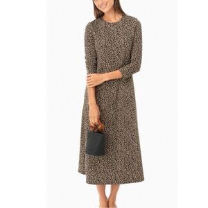 Tuckernuck Harper Brown Leopard Animal Print MIDI Dress XS